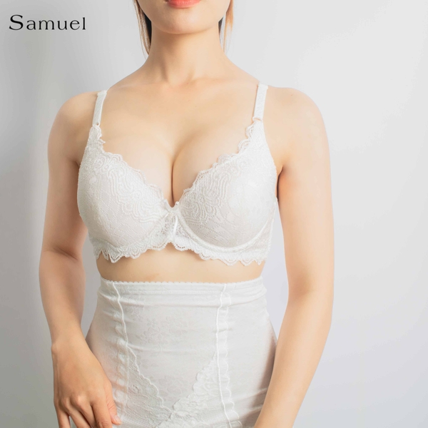 【Kiva】Samuel Áo ngực Đài Loan Mút Vừa Nguyên Ngực 2 móc cài ( Trắng )