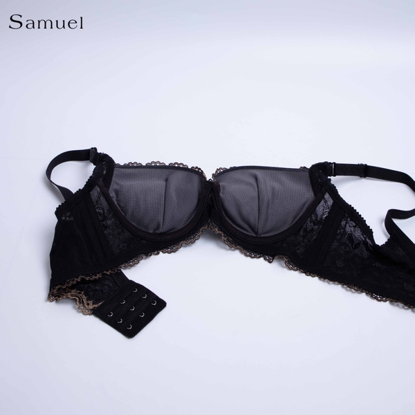 【 Opal】Samuel Áo Ngực Ren Siêu Nâng Đài Loan Mút Lót Vải Nanobon Viền Ren 3 móc cài ( Màu Đen  )