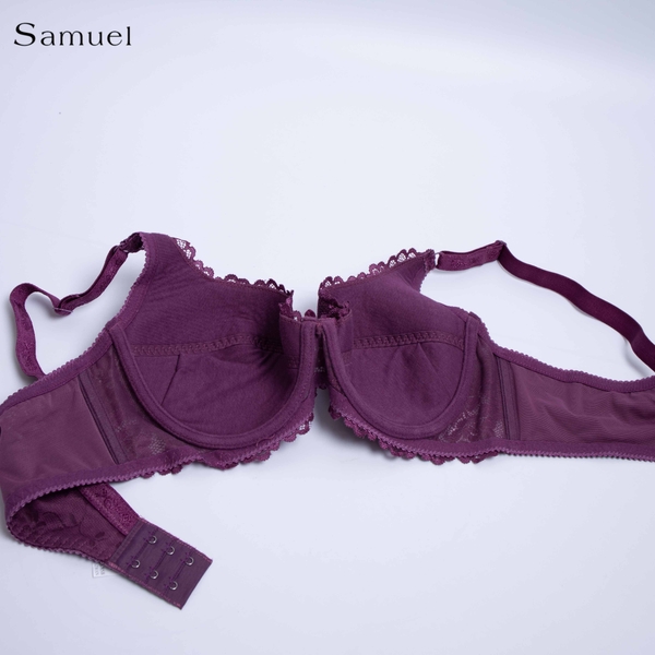 【LARA】Samuel Áo ngực Đài Loan Mút Mỏng Nguyên Ngực Ren ( Nho Rượu Vang )