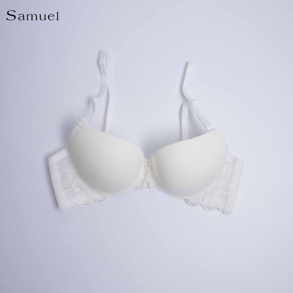 【 REVA 】Samuel Áo ngực T-shirt Đài Loan Mút Cao su Lót Vải Tactel siêu mềm viền ren cao cấp 1/2 cúp ngực ( Màu Gạo )