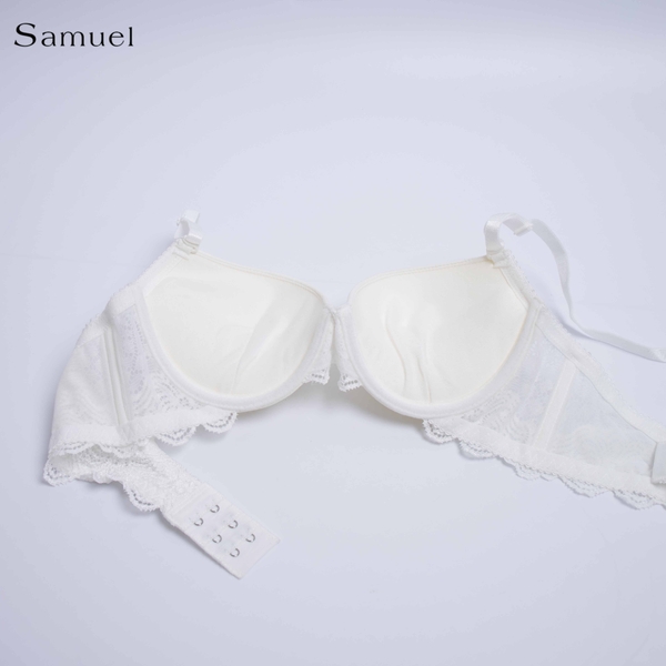 【 REVA 】Samuel Áo ngực T-shirt Đài Loan Mút Cao su Lót Vải Tactel siêu mềm viền ren cao cấp 1/2 cúp ngực ( Màu Gạo )