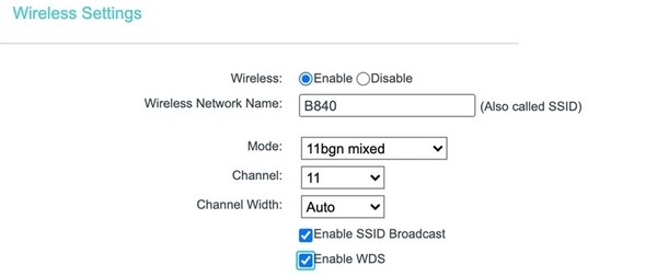 Kích hoạt tính năng WDS trên router phụ.