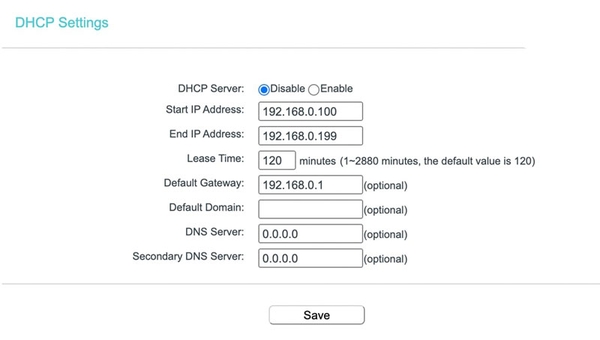 Vô hiệu hóa DHCP Server.