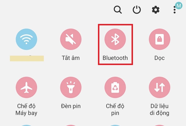 Nhấn giữ biểu tượng Bluetooth