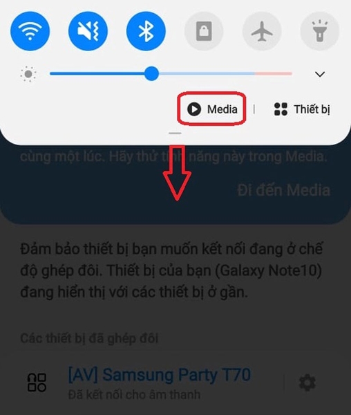 Kéo thanh thông báo trạng thái