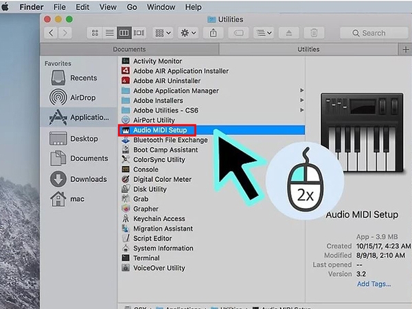 Mở Audio MIDI Setup