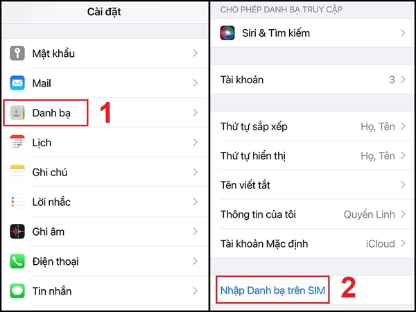 Cách lấy lại danh bạ khi đổi sim 4G trên iPhone