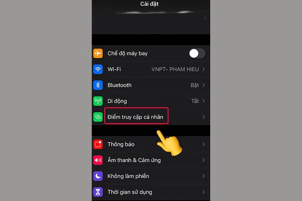 Mở Điểm truy cập cá nhân