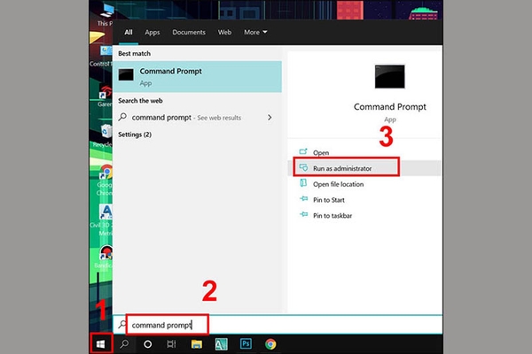 Mở Command Prompt