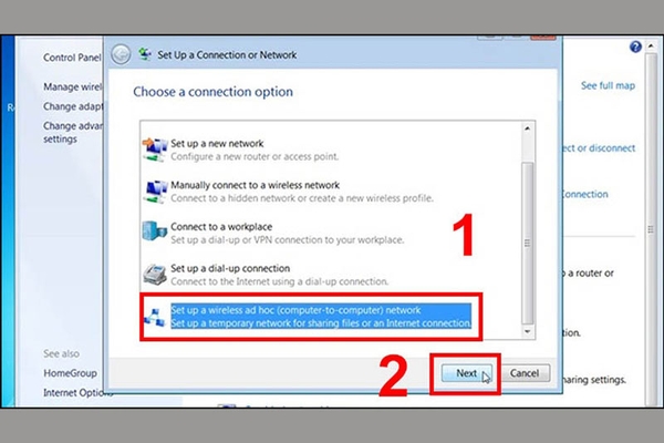Chọn Wirwless Netwwork Connection 3