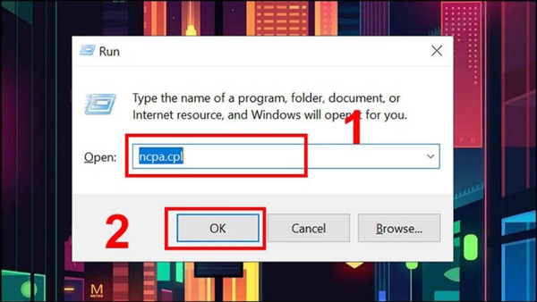 Mở Network Connections