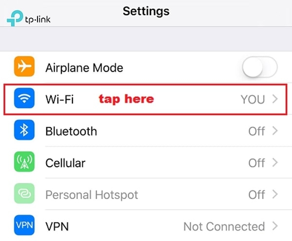  Vào Settings và chọn Wi-Fi.