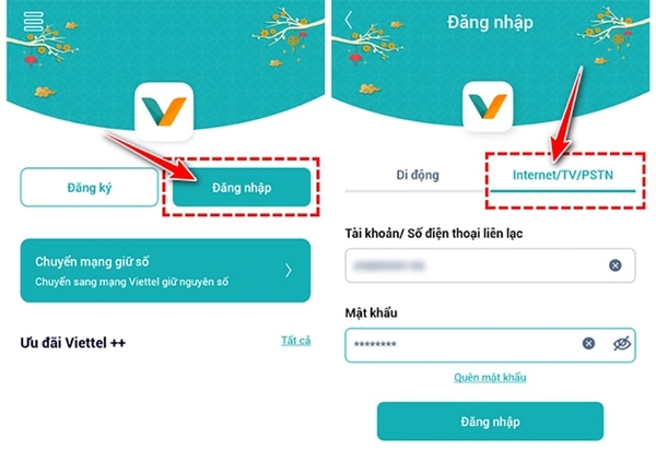Truy cập vào tài khoản My Viettel