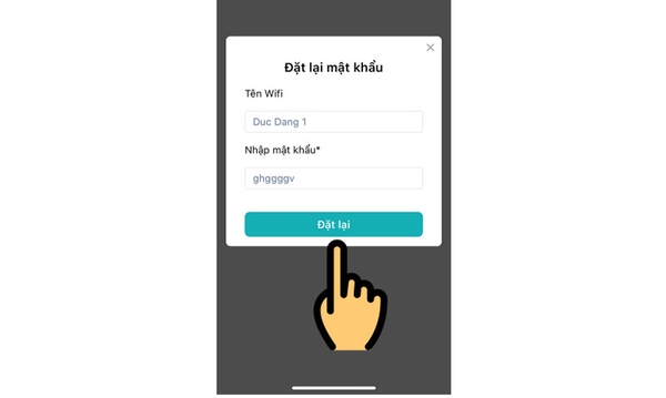 Điền mật khẩu mới và lưu lại