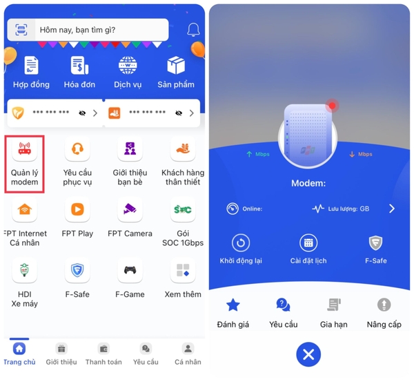 Giao diện ứng dụng Hi FPT