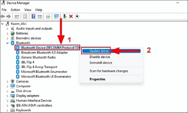 Cập nhật phần mềm driver bluetooth mới nhất