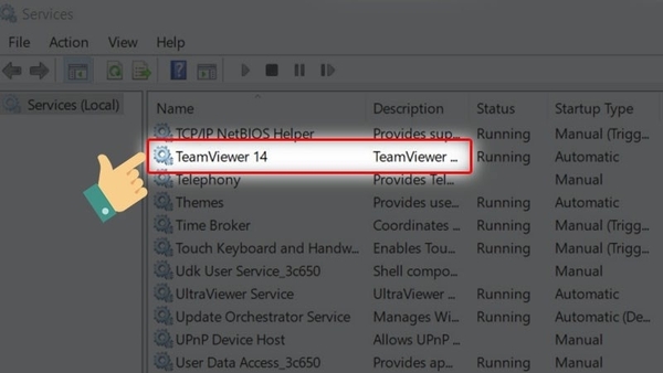  Tìm kiếm và chọn TeamViewer trong danh sách.