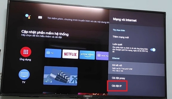 Kiểm tra và thiết lập nguồn mạng kết nối với tivi Sony