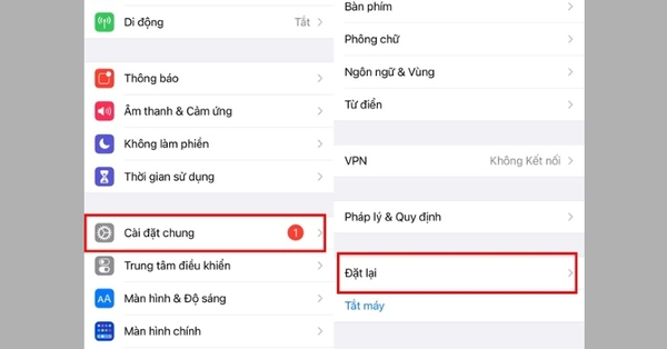 Cài đặt lại mạng 