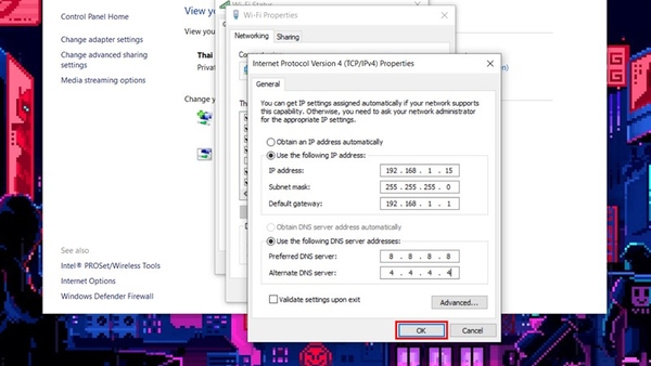 Thiết lập IP Address