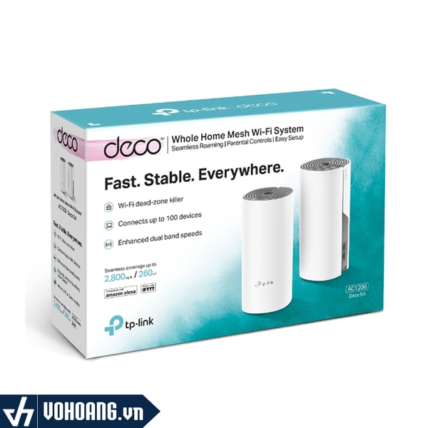 TP-Link Deco E4 (Pack 2) | Hệ Thống Wi-Fi Mesh Chuyên Nghiệp Dành Cho Gia Đình AC1200