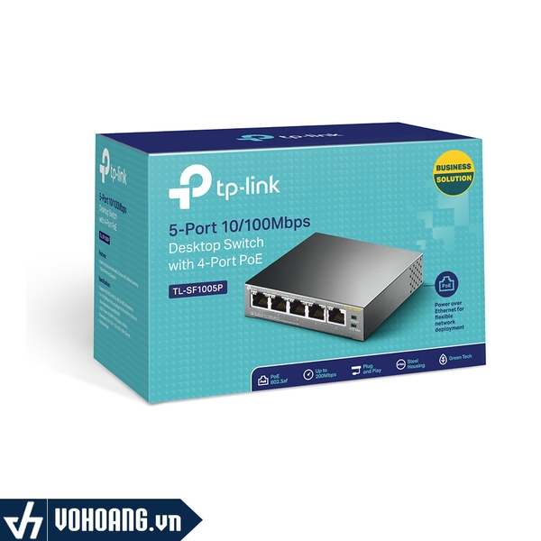 TP-Link TL-SF1005P | Bộ Chia Tín Hiệu Để Bàn 5 cổng 10/100Mbps với 4 cổng PoE