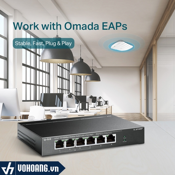 TP-Link SF1006P | Switch 4 Port PoE, 2 Uplink Giải Pháp Cấp Nguồn Camera Giá Rẻ | Hàng Chính Hãng