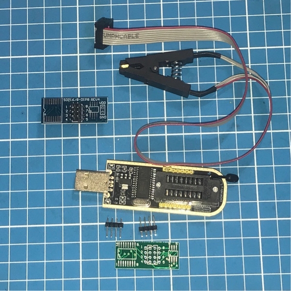 Bộ USB nạp CH341A 8 chân kẹp cho EEPROM 93CXX / 25CXX / 24CXX