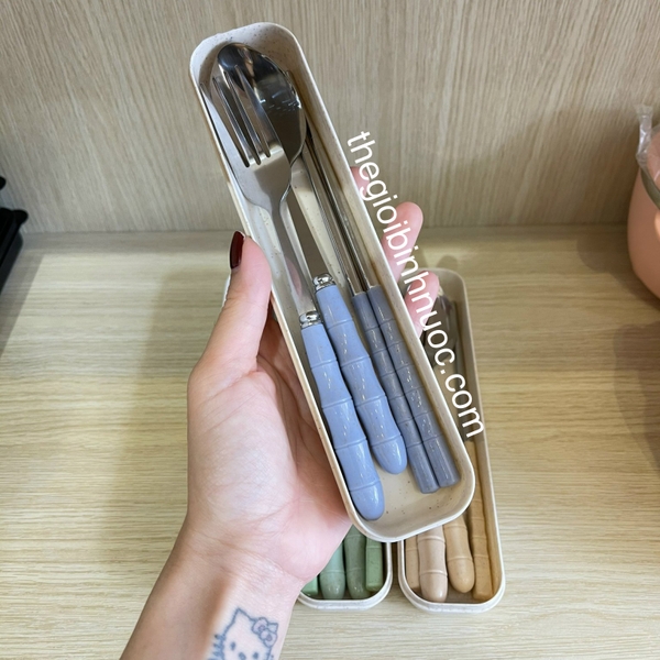 Set Hộp Muỗng Đũa Nĩa Inox 