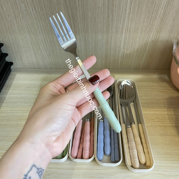 Set Hộp Muỗng Đũa Nĩa Inox 