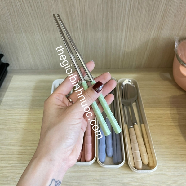 Set Hộp Muỗng Đũa Nĩa Inox 