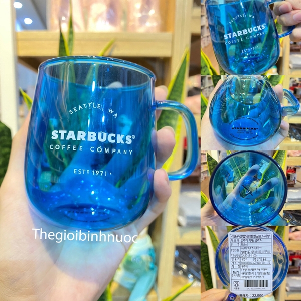  Starbucks Heat Resistant Glass Mug Navy Blue 355ml