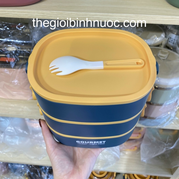 Hộp Cơm Giữ Nhiệt 3 Ngăn Gourmet 2L