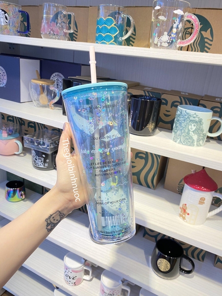 Ly Nhựa 2 Lớp Cold Cup BPA FREE Kèm Ống Hút 