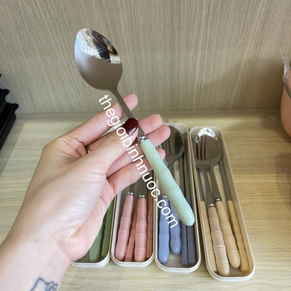 Set Hộp Muỗng Đũa Nĩa Inox 