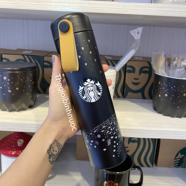 Bình Giữ Nhiệt Starbucks Kiểu Gỗ 473ML