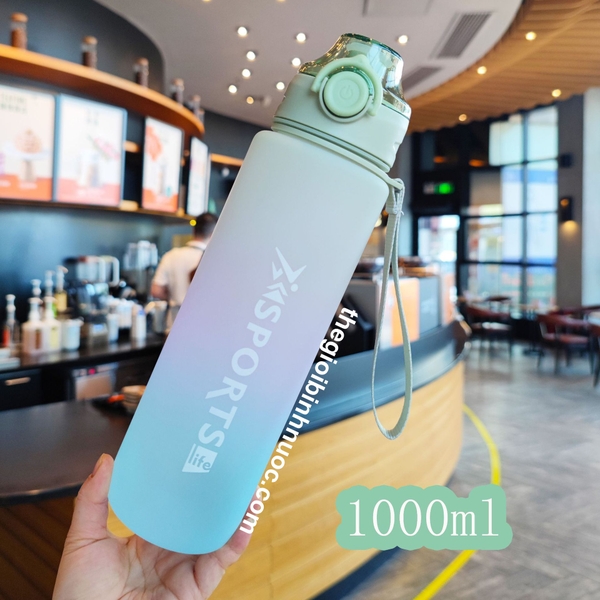 Bình Nhựa Thể Thao Nút Bật 1000ML