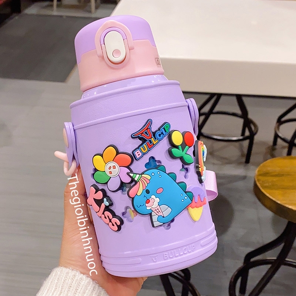 Bình Giữ Nhiệt Cho Bé Kèm Túi Sticker Jibbitz 550ml B452