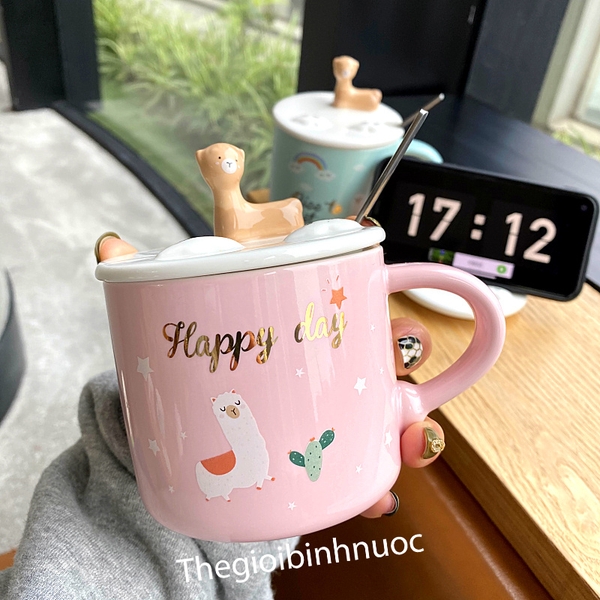 Ly Sứ Cừu Đáng Yêu Tặng Kèm Muỗng