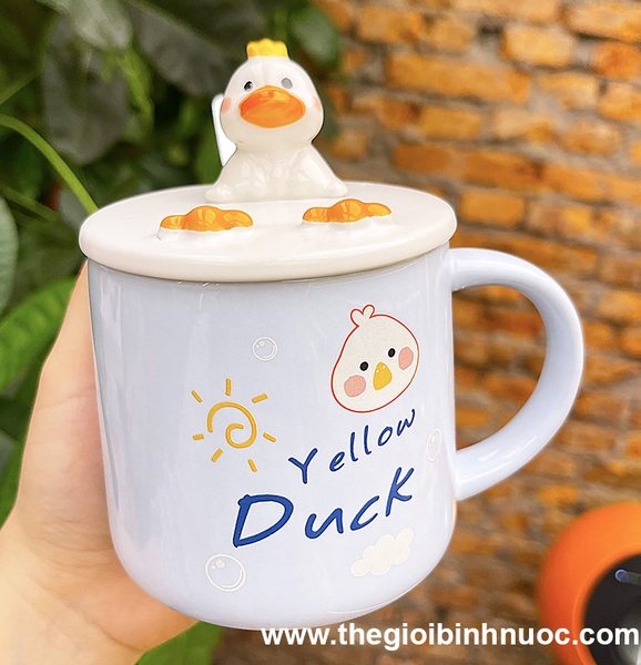 Ly Sứ Văn Phòng Kèm Nắp Hoạ Tiết Vịt Cute C242 – Thế Giới Ly Sứ Văn Phòng Kèm Nắp Hoạ Tiết Vịt Cute C242 – Thế Giới