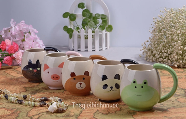 Cốc Sứ Mèo, Heo, Gấu Nâu, Panda, Ếch C19