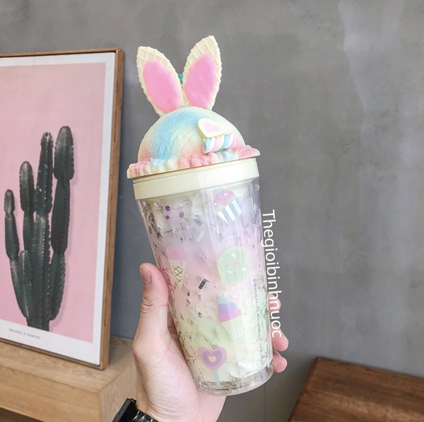 Ly Cold Cup Hai Lớp Kiểu Dáng Ly Kem Dễ Thương