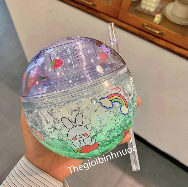 Bình Nhựa Hai Lớp Dễ Thương