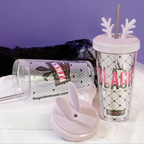 Ly Nhựa Cold Cup Thỏ Pink 420ML
