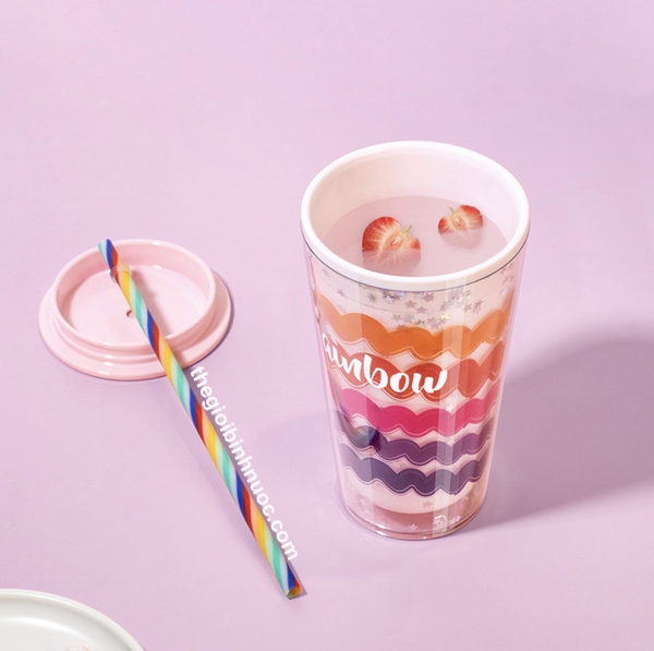 Ly Cold Cup Rainbow Dễ Thương 600ML