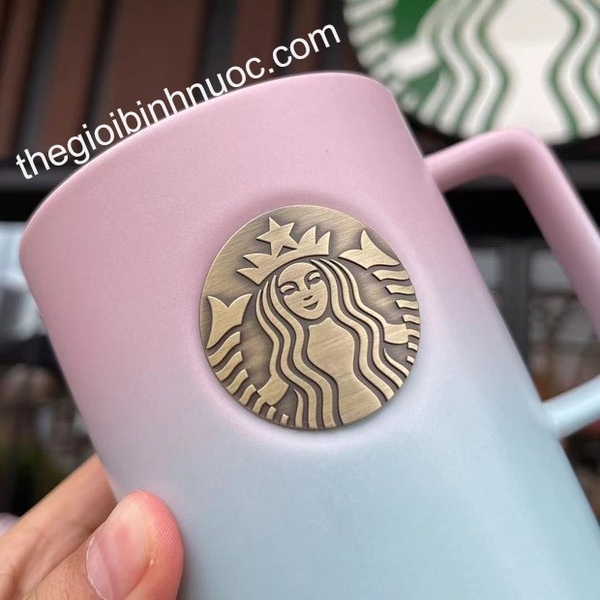 STARBUCKS Mid-Autumn PINK GREEN GRADIENT 411ML