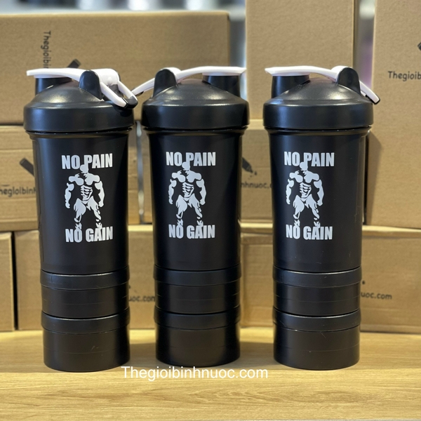 Bình Nước Tập Gym Shaker 3 Tầng 600ML