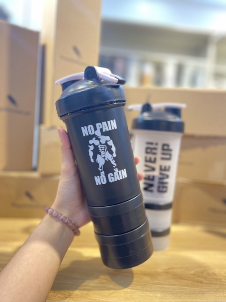 Bình Nước Tập Gym Shaker 3 Tầng 600ML