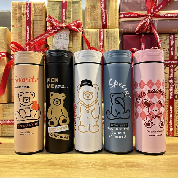Bình Giữ Nhiệt Gấu Nắp Hiển Thị Nhiệt Độ 500ML