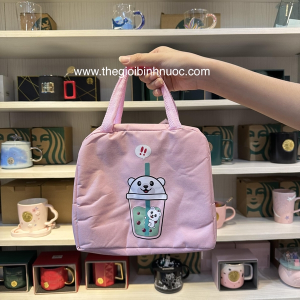 Túi Đựng Hộp Cơm Giữ Nhiệt 2 Tầng Hoạ Tiết Hoạt Hình Dễ Thương